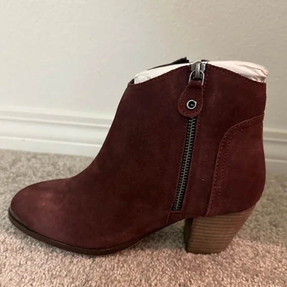 NWOT Diba Sequoia Suede Booties Maroon 8.5 - Picture 8 of 9